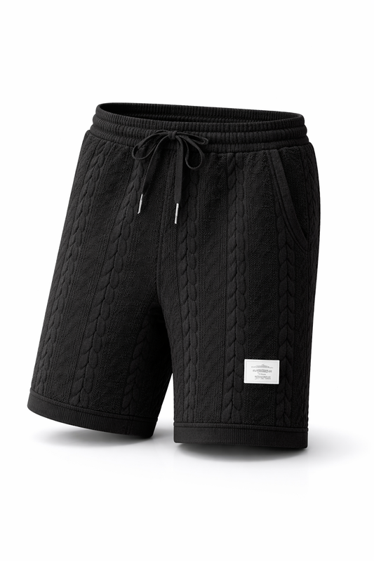 Linea Textured Shorts Black